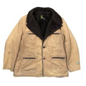 True Vintage Silton California Jacket Sherpa Lined Button Four Pocket 60s 70s